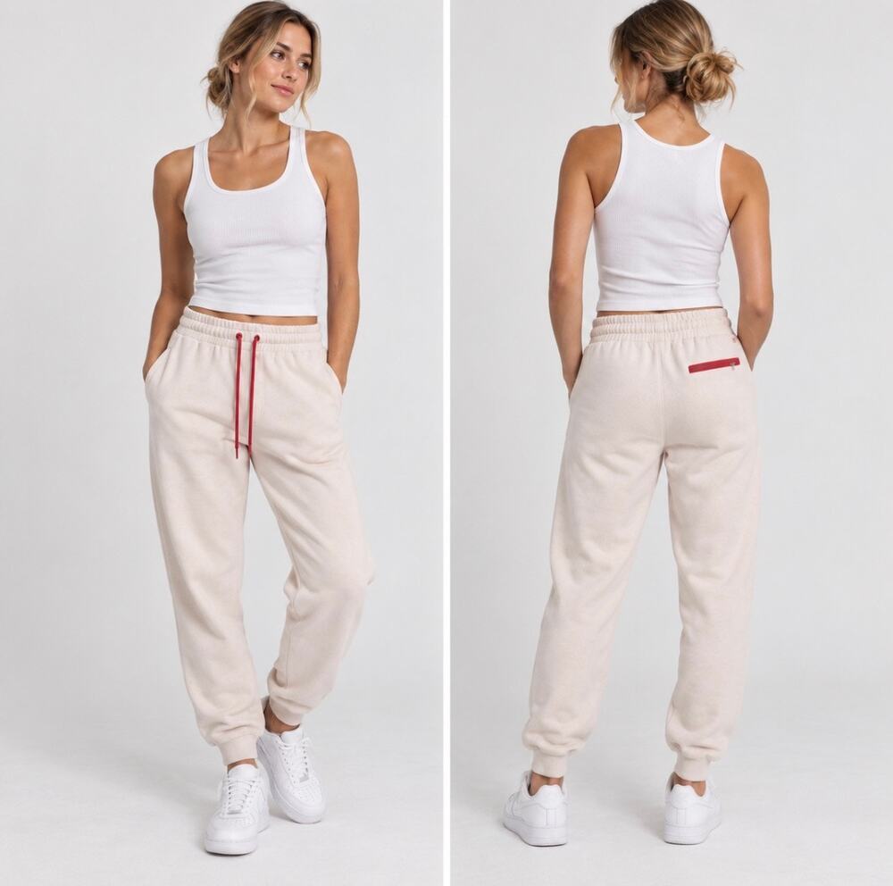 Birdie Golf Jogger Sweatpants XL Pink Athletic Lounge Zip Pockets Made in USA